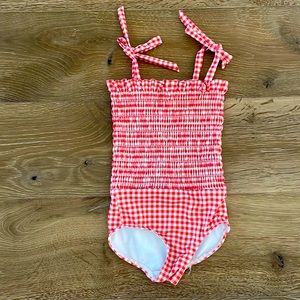 EUC minnow gingham 3/4 smocked swim